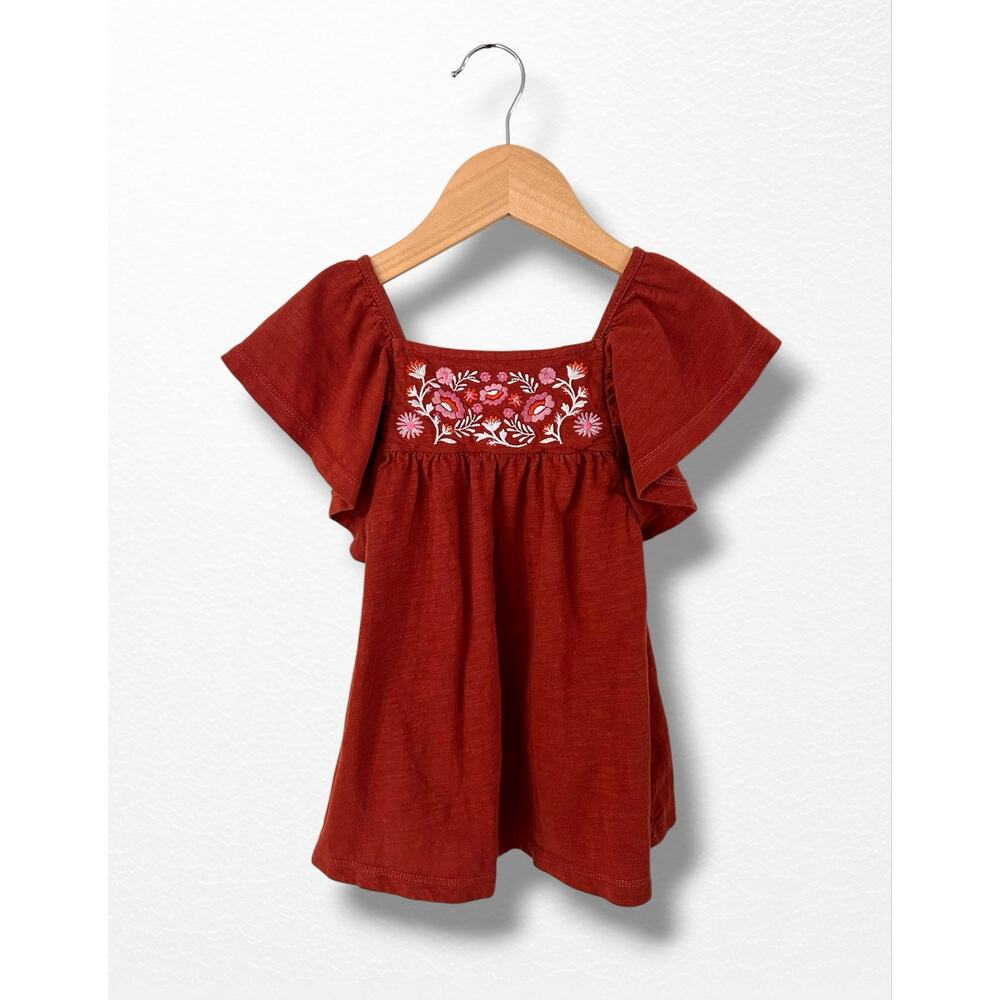 Boden Embroidered Flutter Sleeved Top, Size 5/6